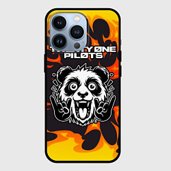 Чехол для iPhone 13 Pro Twenty One Pilots рок панда и огонь, цвет: 3D-черный