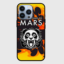 Чехол для iPhone 13 Pro Thirty Seconds to Mars рок панда и огонь, цвет: 3D-черный