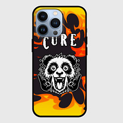 Чехол для iPhone 13 Pro The Cure рок панда и огонь, цвет: 3D-черный