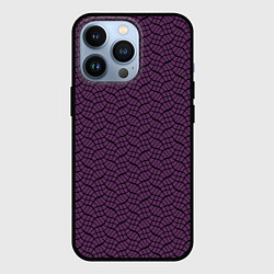 Чехол для iPhone 13 Pro Тёмный фиолетовый волнистые полосы, цвет: 3D-черный