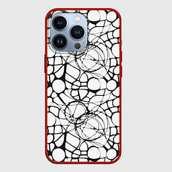 Чехол для iPhone 13 Pro Абстрактный нейрографический узор, цвет: 3D-красный