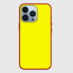Чехол для iPhone 13 Pro Яркий желтый, цвет: 3D-красный