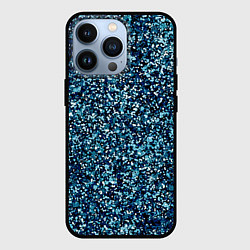 Чехол для iPhone 13 Pro Синий пёстрый текстурированный, цвет: 3D-черный