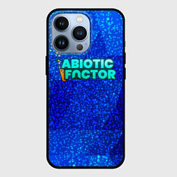 Чехол для iPhone 13 Pro Abiotic Factor logo blue neon, цвет: 3D-черный