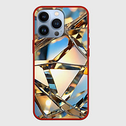 Чехол для iPhone 13 Pro Грани стекла, цвет: 3D-красный