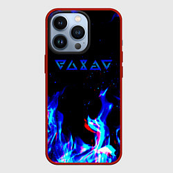 Чехол для iPhone 13 Pro The Witcher fire logo glitch, цвет: 3D-красный