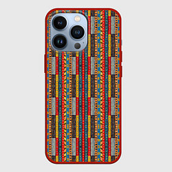 Чехол для iPhone 13 Pro Африканские полоски, цвет: 3D-красный