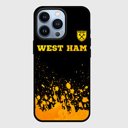 Чехол для iPhone 13 Pro West Ham - gold gradient посередине, цвет: 3D-черный