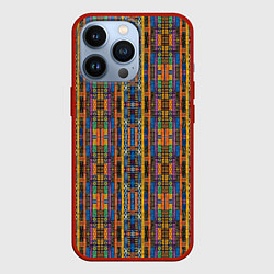 Чехол для iPhone 13 Pro Полоски африканские яркие, цвет: 3D-красный