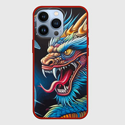 Чехол для iPhone 13 Pro Фантастический космический дракон - нейросеть, цвет: 3D-красный