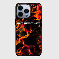 Чехол для iPhone 13 Pro Porsche red lava, цвет: 3D-черный