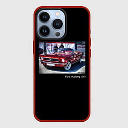Чехол для iPhone 13 Pro Ford Mustang кабриолет модель 1967 года, цвет: 3D-красный