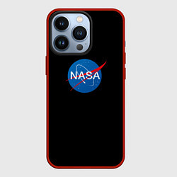 Чехол для iPhone 13 Pro Nasa logo space blue, цвет: 3D-красный