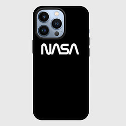 Чехол для iPhone 13 Pro Nasa white logo, цвет: 3D-черный