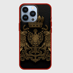 Чехол для iPhone 13 Pro Золотые крылья с узорами, цвет: 3D-красный
