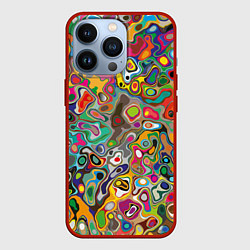 Чехол для iPhone 13 Pro Абстрактные пятна, цвет: 3D-красный