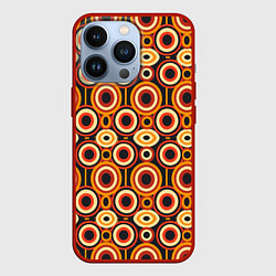 Чехол для iPhone 13 Pro Африканские узоры круги, цвет: 3D-красный