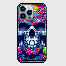 Чехол для iPhone 13 Pro Ai art skull - graffiti, цвет: 3D-черный