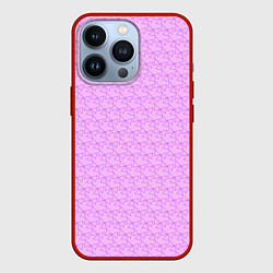 Чехол для iPhone 13 Pro Розовый паттерн розовые бантики, цвет: 3D-красный