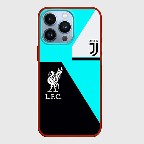Чехол iPhone 13 Pro Juventus x Liverpool geometry / 3D-Красный – фото 1