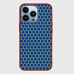 Чехол для iPhone 13 Pro Паттерн шестигранников, цвет: 3D-красный