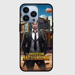 Чехол для iPhone 13 Pro PUBG mobile персонаж в костюме, цвет: 3D-черный