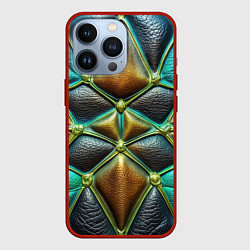 Чехол для iPhone 13 Pro Объемная футуристичная объемная текстура из кожи, цвет: 3D-красный