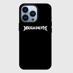 Чехол для iPhone 13 Pro Megadeth logo white, цвет: 3D-черный