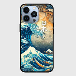 Чехол для iPhone 13 Pro Коллаж с Японской волной - нейросеть, цвет: 3D-черный