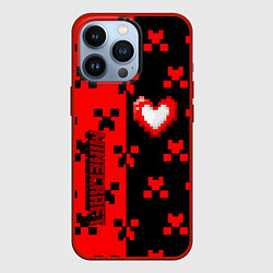 Чехол для iPhone 13 Pro Minecraft games, цвет: 3D-красный