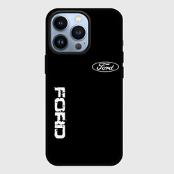 Чехол для iPhone 13 Pro Ford logo white steel, цвет: 3D-черный