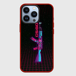 Чехол для iPhone 13 Pro AK-47 Neon Rider - CS:GO, цвет: 3D-красный
