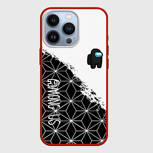 Чехол iPhone 13 Pro Among us mobile game retro / 3D-Красный – фото 1