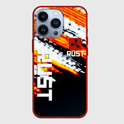 Чехол для iPhone 13 Pro RUST краски текстура абстрактная, цвет: 3D-красный