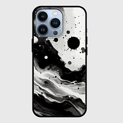 Чехол для iPhone 13 Pro Чёрно-белая абстракция - кляксы, цвет: 3D-черный