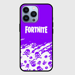 Чехол для iPhone 13 Pro Fortnite skull pattern, цвет: 3D-черный