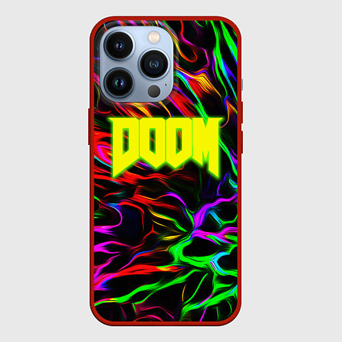 Чехол iPhone 13 Pro Doom optical colors / 3D-Красный – фото 1
