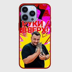 Чехол для iPhone 13 Pro Руки вверх Жуков и котик, цвет: 3D-красный