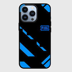 Чехол для iPhone 13 Pro PUBG blue geometry, цвет: 3D-черный