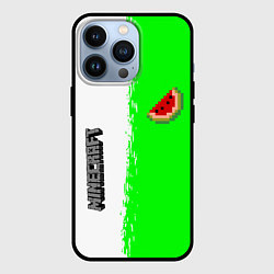 Чехол для iPhone 13 Pro Minecraft colors green game, цвет: 3D-черный