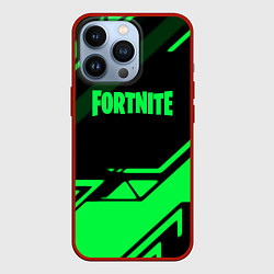 Чехол для iPhone 13 Pro Fortnite geometry green, цвет: 3D-красный