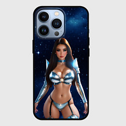 Чехол для iPhone 13 Pro Комическая девушка в блестящем костюме, цвет: 3D-черный