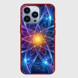Чехол для iPhone 13 Pro Космический закрученный узор-лотос: энергия вселен, цвет: 3D-красный