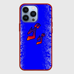 Чехол для iPhone 13 Pro Jojos bizarre adventure - синяя символига-лого, цвет: 3D-красный