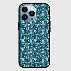 Чехол для iPhone 13 Pro Монстры с языком - паттерн, цвет: 3D-черный