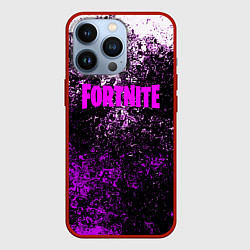 Чехол для iPhone 13 Pro Fortnite неоновые краски, цвет: 3D-красный