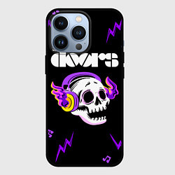 Чехол для iPhone 13 Pro The Doors неоновый череп, цвет: 3D-черный