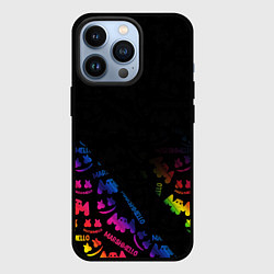 Чехол для iPhone 13 Pro Marshmello neon dj, цвет: 3D-черный