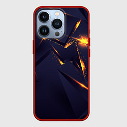 Чехол для iPhone 13 Pro Золотые неоновые плиты, цвет: 3D-красный
