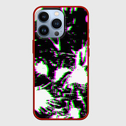 Чехол для iPhone 13 Pro Краски глитч неон, цвет: 3D-красный